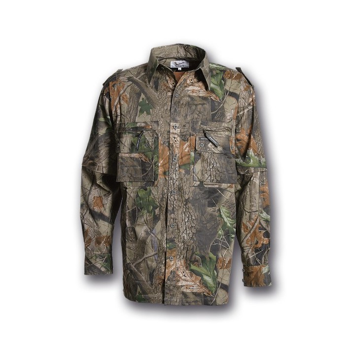 Camicia multitasche con maniche staccabili 100% cotone Bosco