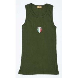 Canotta a costina elastica 100% cotone con tricolore
