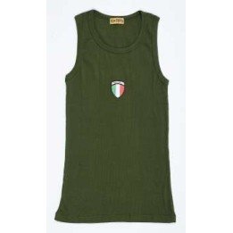 Canotta a costina elastica 100% cotone con tricolore