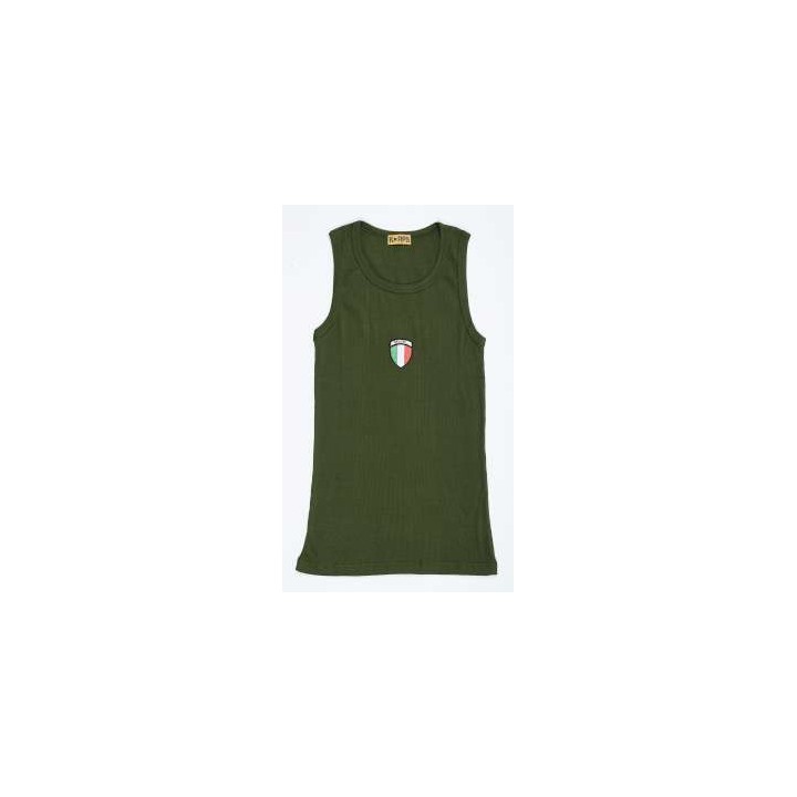 Canotta a costina elastica 100% cotone con tricolore