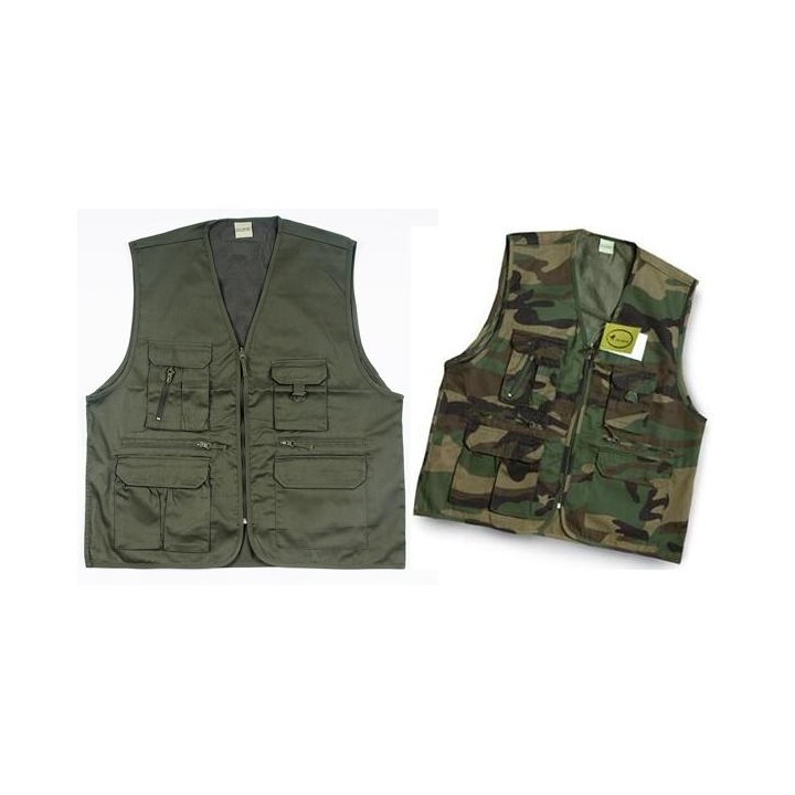 Gilet multitasche in cotone senza carniere