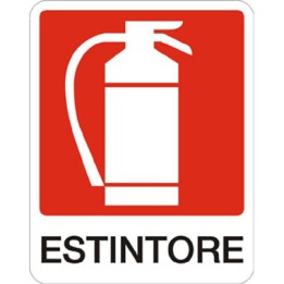 Cartello segnaletica antincendio ESTINTORE in pvc rigido mis. 12x14,5 cm