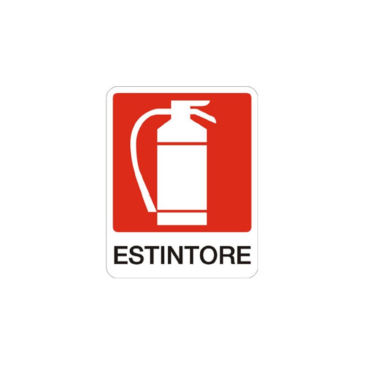 Cartello segnaletica antincendio ESTINTORE in pvc rigido mis. 12x14,5 cm