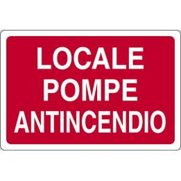 Cartello segnaletica antincendio LOCALE POMPE in alluminio mis. 50x33 cm