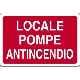 Cartello segnaletica antincendio LOCALE POMPE in alluminio mis. 50x33 cm