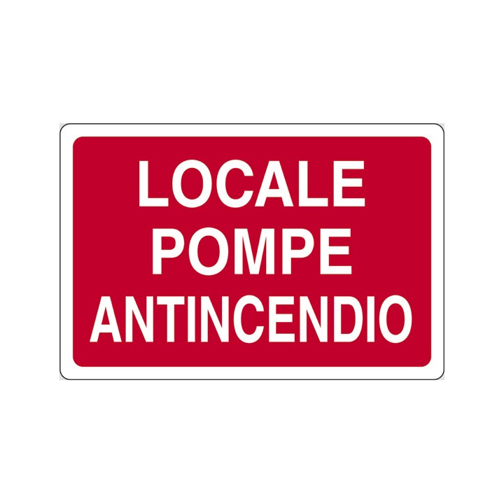 Cartello segnaletica antincendio LOCALE POMPE in alluminio mis. 50x33 cm