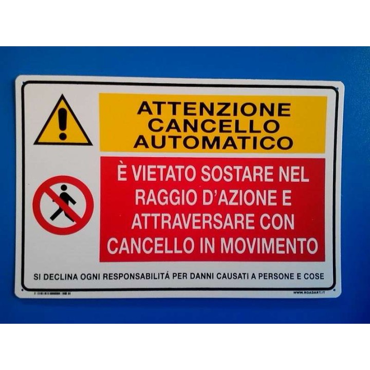 Cartello segnaletica ATT CANC AUTOM VIET SOST in pvc rigido mis. 20x30 cm