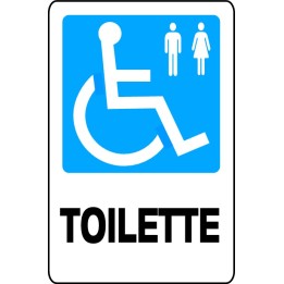 Cartello segnaletica aziendale TOILETTE DISABILI in alluminio mis. 16x21 cm