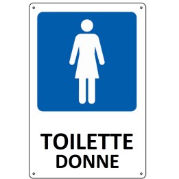 Cartello segnaletica aziendale TOILETTE DONNE in alluminio mis. 16x21 cm