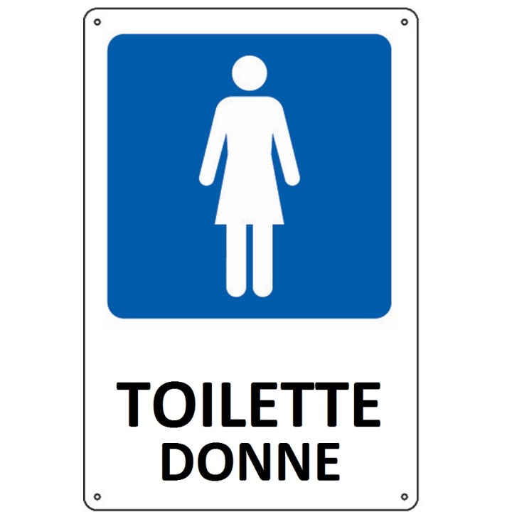 Cartello segnaletica aziendale TOILETTE DONNE in alluminio mis. 16x21 cm