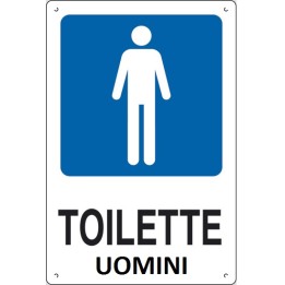 Cartello segnaletica aziendale TOILETTE UOMINI in alluminio mis. 16x21 cm