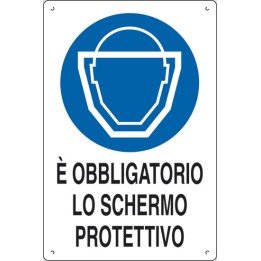 Cartello segnaletica cantieri SCHERMO PROTETTIVO in pvc polionda mis. 34x48 cm