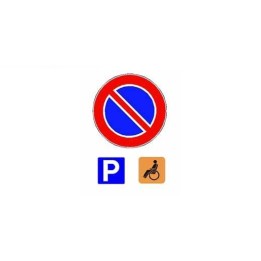 Cartello segnaletica DIVIETO SOSTA PARCH DISAB in pvc polionda mis. 34x48 cm