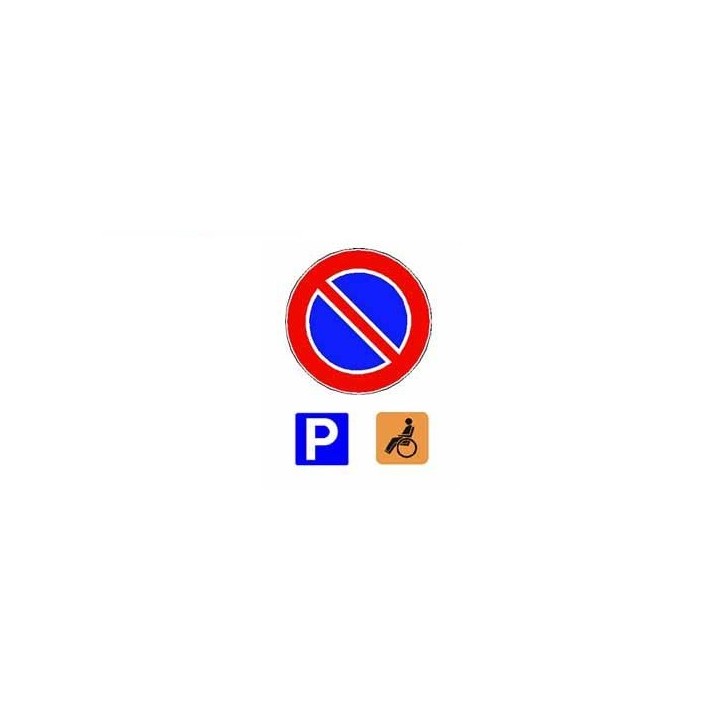 Cartello segnaletica DIVIETO SOSTA PARCH DISAB in pvc polionda mis. 34x48 cm
