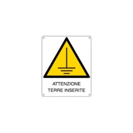 Cartello segnaletica sicurezza ATT TERRE INSERITE in alluminio mis. 14,5x16,5 cm