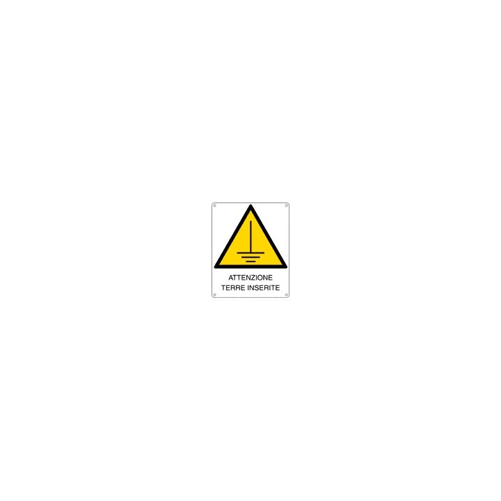 Cartello segnaletica sicurezza ATT TERRE INSERITE in alluminio mis. 14,5x16,5 cm