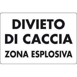 Cartello segnaletica sicurezza DIVIETO DI CACCIA in alluminio mis. 30x20 cm