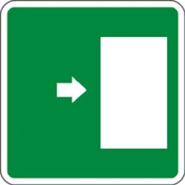 Cartello segnaletica sicurezza USCITA VERSO DX in alluminio mis. 23x23 cm