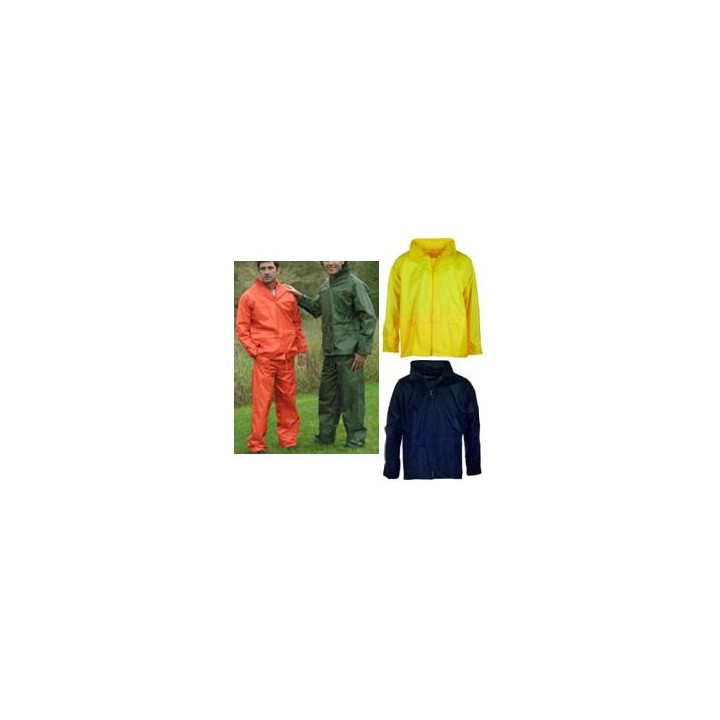 Completo in Nylon spalmato al PVC con pantalone e giacca con cappuccio
