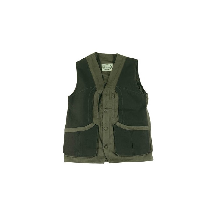 Gilet in 100% Twill di cotone con riporti in Canvas