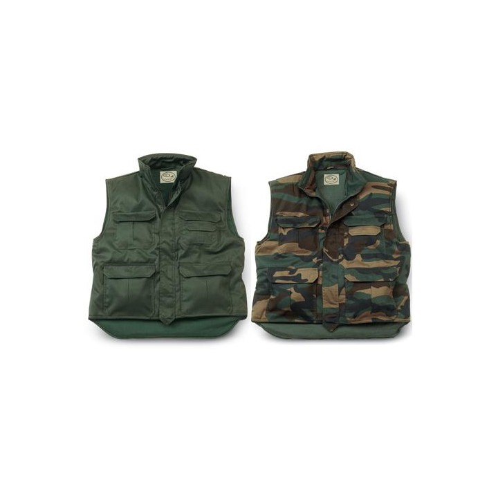 Gilet in cotone imbottito con carniere