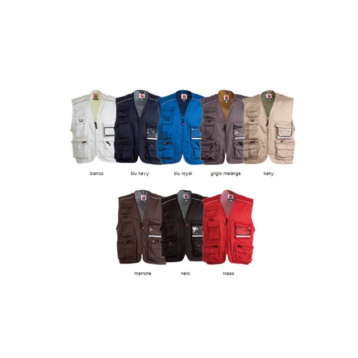 Gilet POCKET multitasche con piping reflex