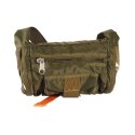 borsa marsupio schieramento in nylon verde con cuciture a contrasto