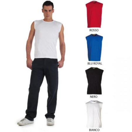 canotta playa uomo a spalle larghe 100% cotone