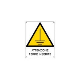 Cartello segnaletica sicurezza ATT TERRE INSERITE in alluminio mis. 14,5x16,5 cm