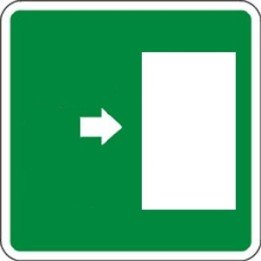 Cartello segnaletica sicurezza USCITA VERSO DX in alluminio mis. 23x23 cm