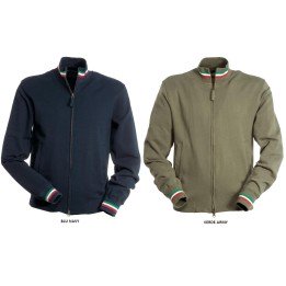 Felpa ARMY cotone Full zip con tricolore