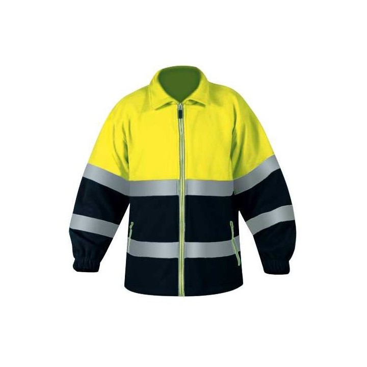 Maglia in pile Alta Visibilita' con zip grammi 300 bicolore