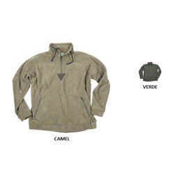 Maglione in pile con inserti a contrasto con zip al collo e 2 tasche con zip