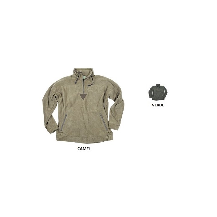 Maglione in pile con inserti a contrasto con zip al collo e 2 tasche con zip