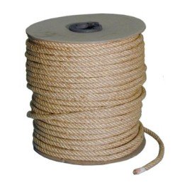 MT 02 CORDA TRECCIA FUNE YUTA JUTA CANAPA KENAF NATURALE RITORTA DIAMETRO 34 MM